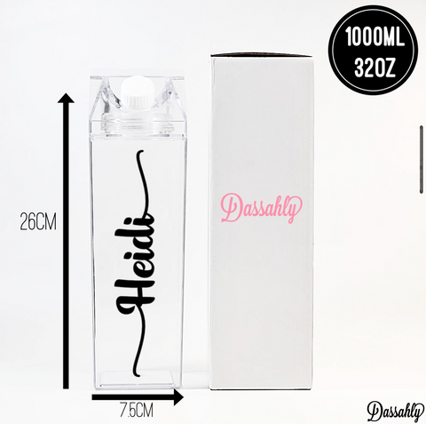 Personalised Clear Acrylic 1 Litre Drink Bottle