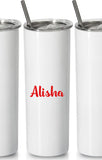 Personalised Skinny White Tumbler [Print]