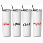 Personalised Skinny White Tumbler [Print]