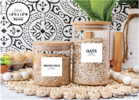 Pantry Labels | Waterproof, & Tear Resistant Labels