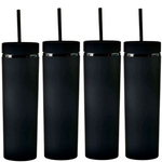 Matte Black Skinny Tumbler with a Straw