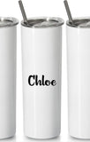 Personalised Skinny White Tumbler [Print]