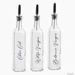 500ml Glass Oil Bottle with Pourer and Label