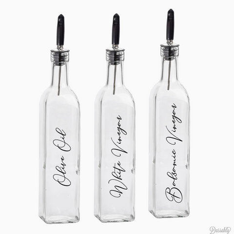 500ml Glass Oil Bottle with Pourer and Label