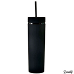 Matte Black Skinny Tumbler with a Straw