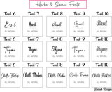 Herbs & Spice Jar Labels | Waterproof, & Tear Resistant Labels